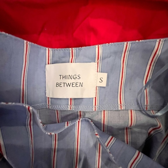 ~Things Between~ Blue Striped Women's Top - Picture 8 of 9